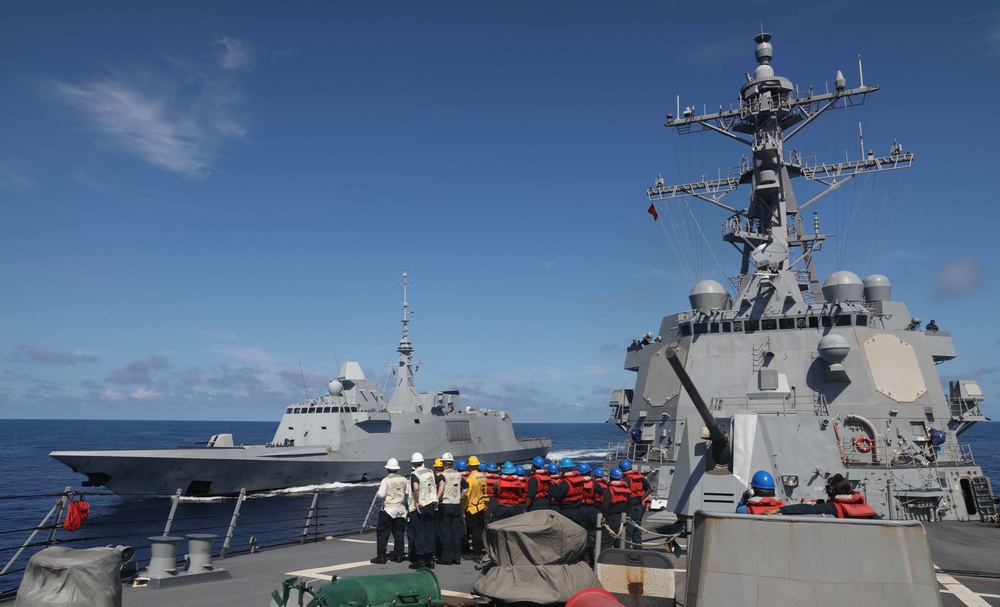 USS Dewey (DDG 105) Conducts Bilateral Operations with French Navy's FS Bretagne (D 655)