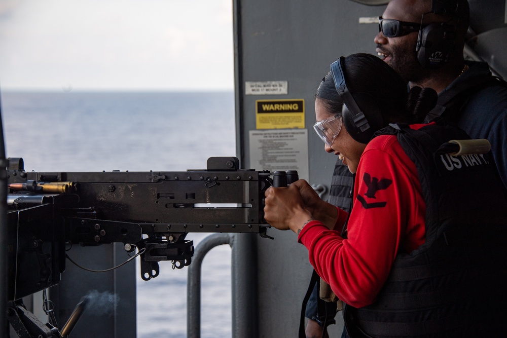 USS America (LHA 6) Conducts Crew-Served Live Fire Exercise