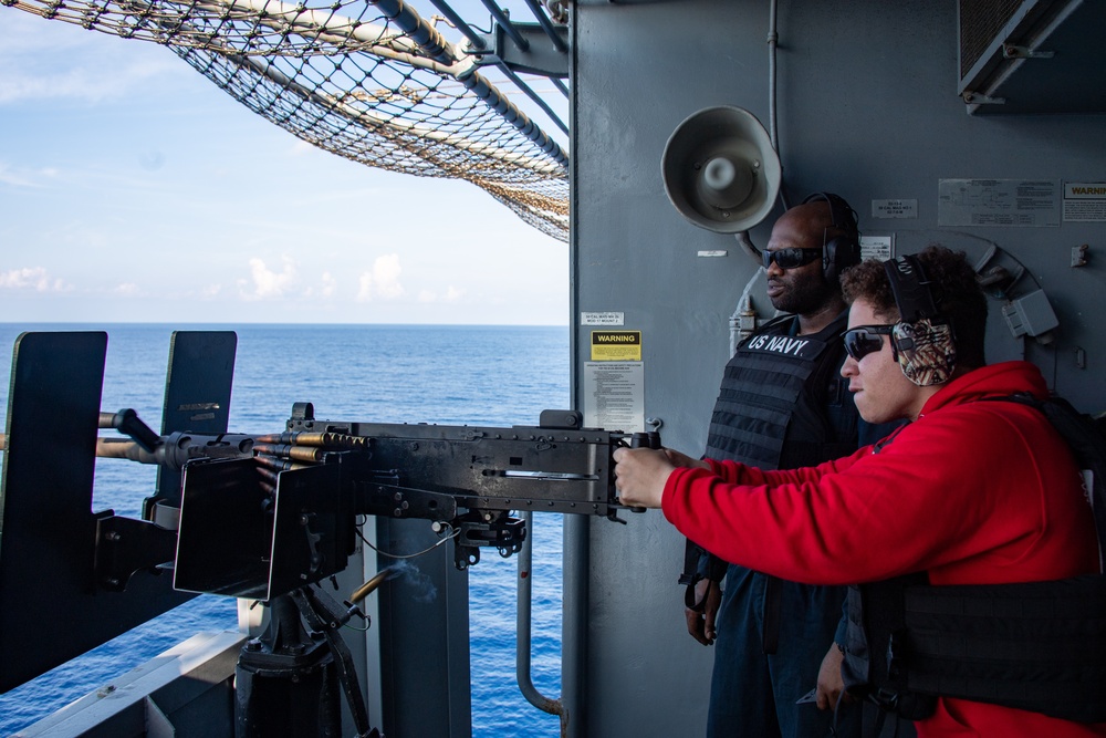 USS America (LHA 6) Conducts Crew-Served Live Fire Exercise