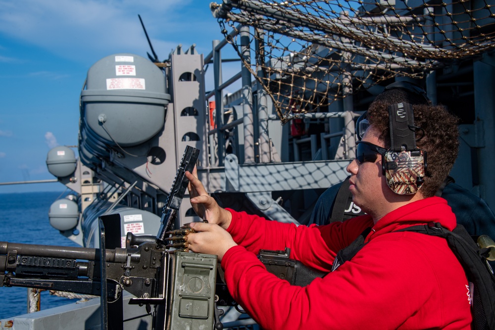 USS America (LHA 6) Conducts Crew-Served Live Fire Exercise