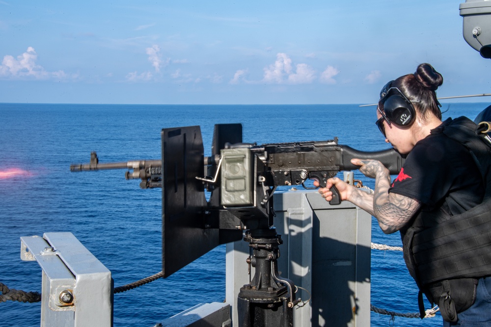 USS America (LHA 6) Conducts Crew-Served Live Fire Exercise