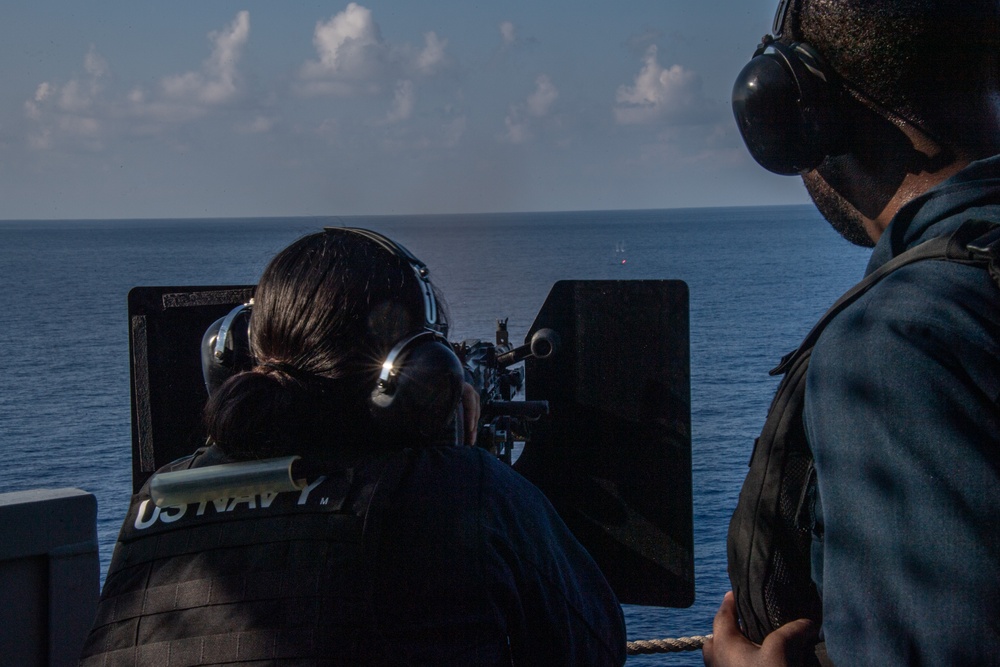 USS America (LHA 6) Conducts Crew-Served Live Fire Exercise