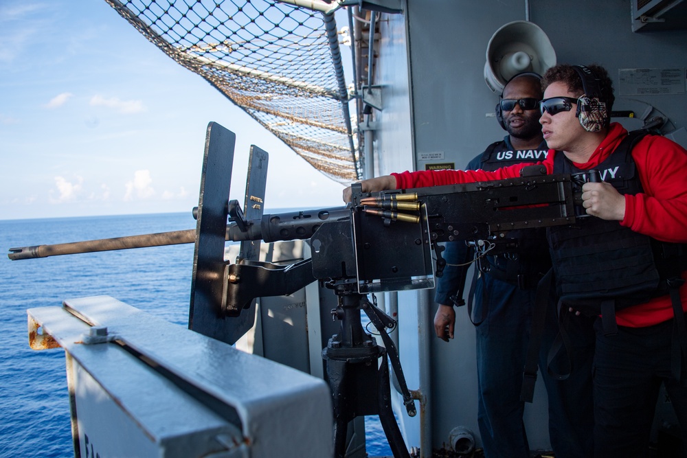 USS America (LHA 6) Conducts Crew-Served Live Fire Exercise