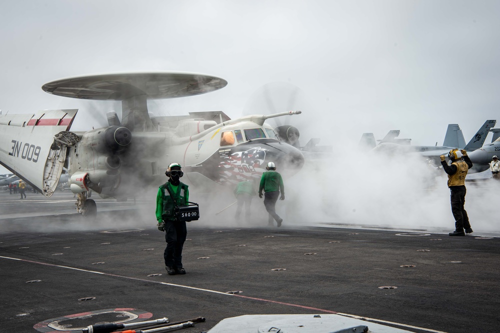 Flight Operations Are Conducted Aboard USS Carl Vinson (CVN 70)