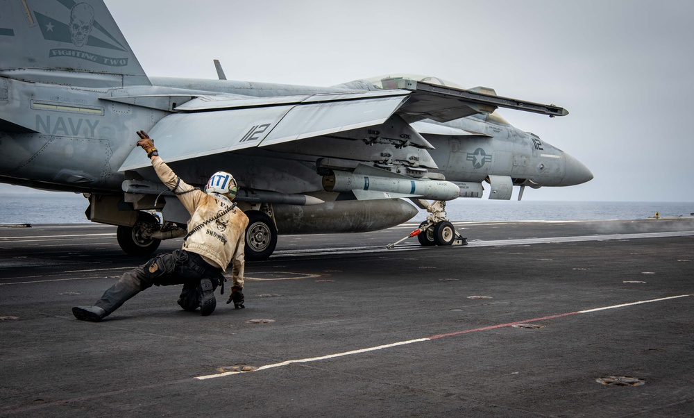 Flight Operations Are Conducted Aboard USS Carl Vinson (CVN 70)