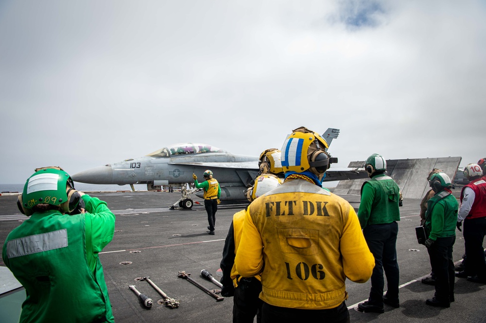 Flight Operations Are Conducted Aboard USS Carl Vinson (CVN 70)
