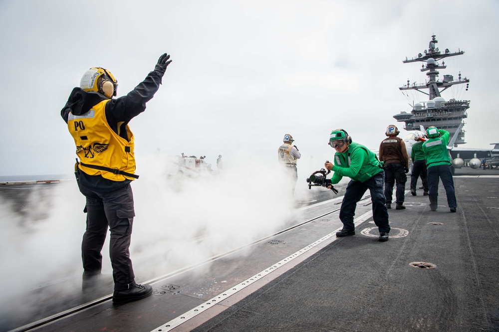 Flight Operations Are Conducted Aboard USS Carl Vinson (CVN 70)