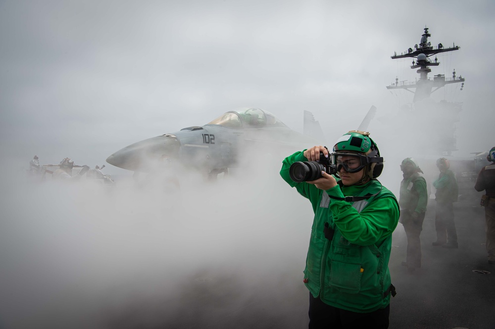 Flight Operations Are Conducted Aboard USS Carl Vinson (CVN 70)