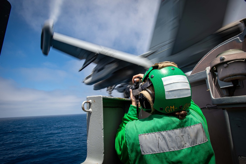 Flight Operations Are Conducted Aboard USS Carl Vinson (CVN 70)