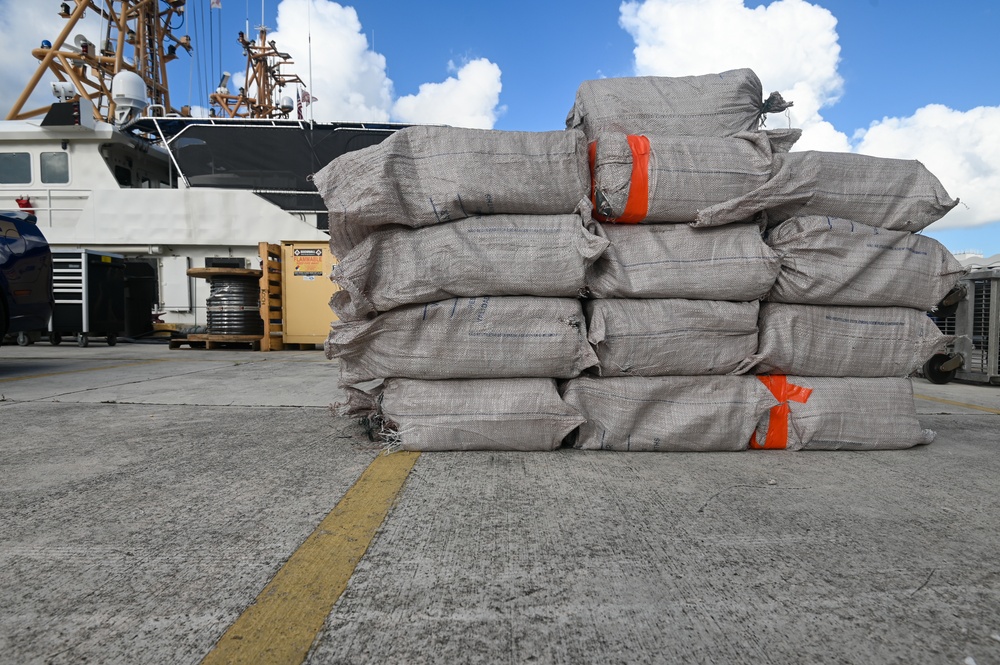 Coast Guard offloads more than $18 million in illegal narcotics interdicted in Caribbean Sea