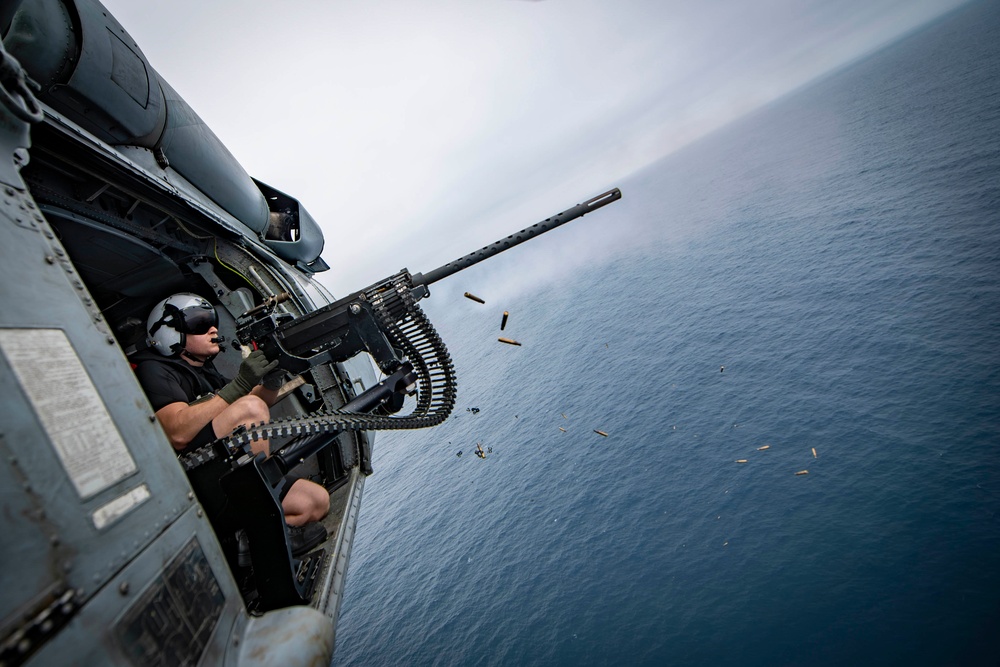HSC 4 Conducts A Gunex While Underway with USS Carl Vinson
