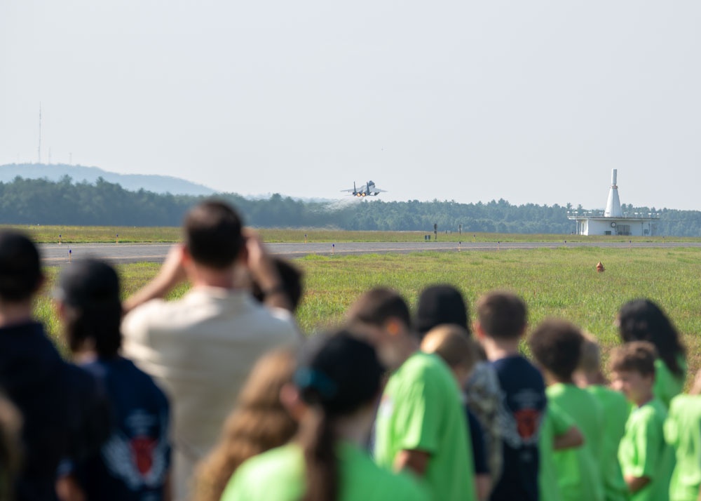 104th Fighter Wing hosts Parlin Field FAA ACE Camp Students and Massachusetts Guard Children for base tour