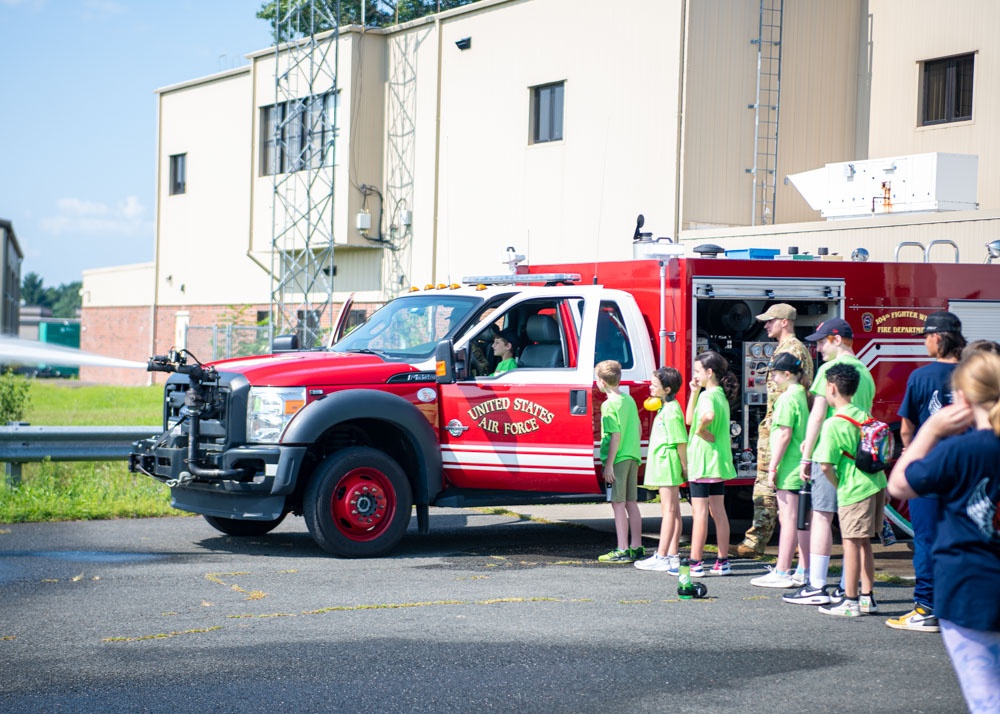 104th Fighter Wing hosts Parlin Field FAA ACE Camp Students and Massachusetts Guard Children for base tour
