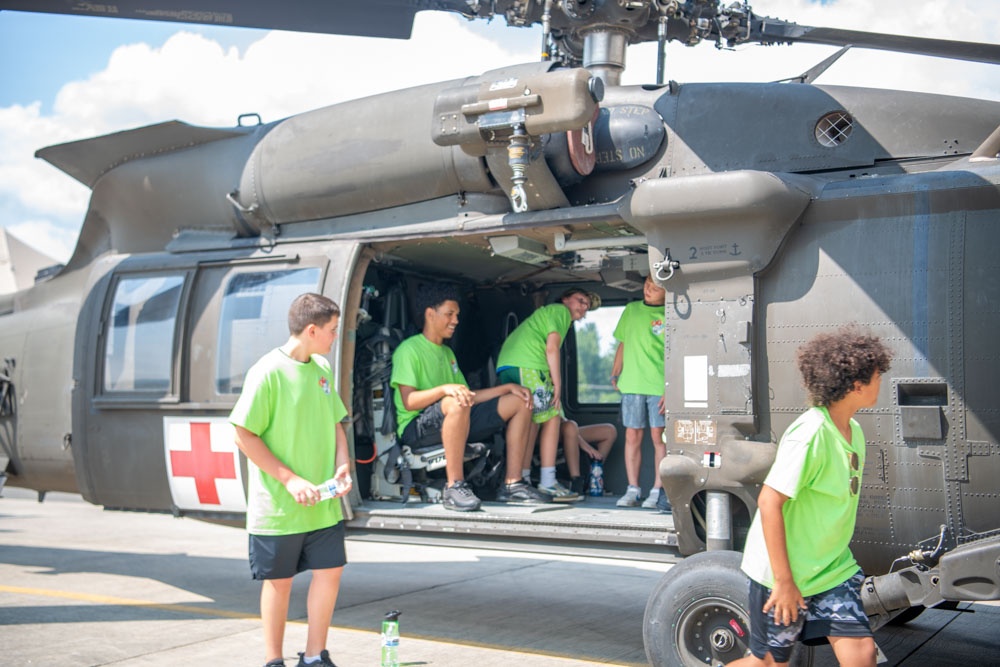 104th Fighter Wing hosts Parlin Field FAA ACE Camp Students and Massachusetts Guard Children for base tour