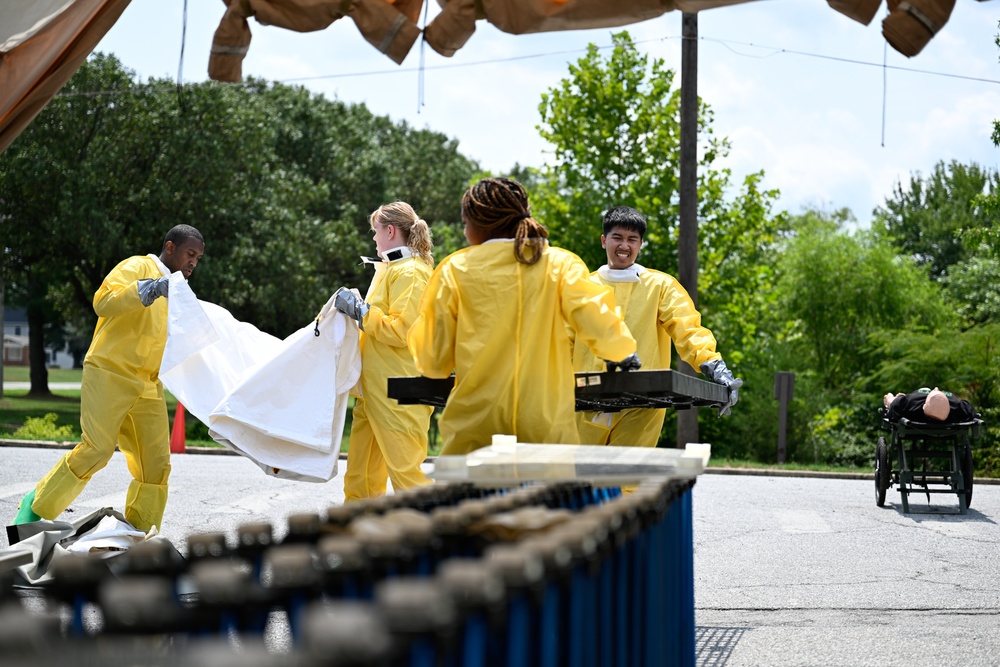 Ensuring readiness: 316 MDG conducts decontamination training
