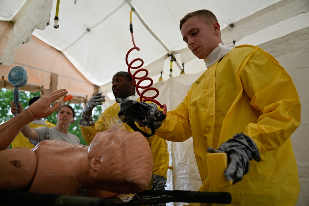Ensuring readiness: 316 MDG conducts decontamination training
