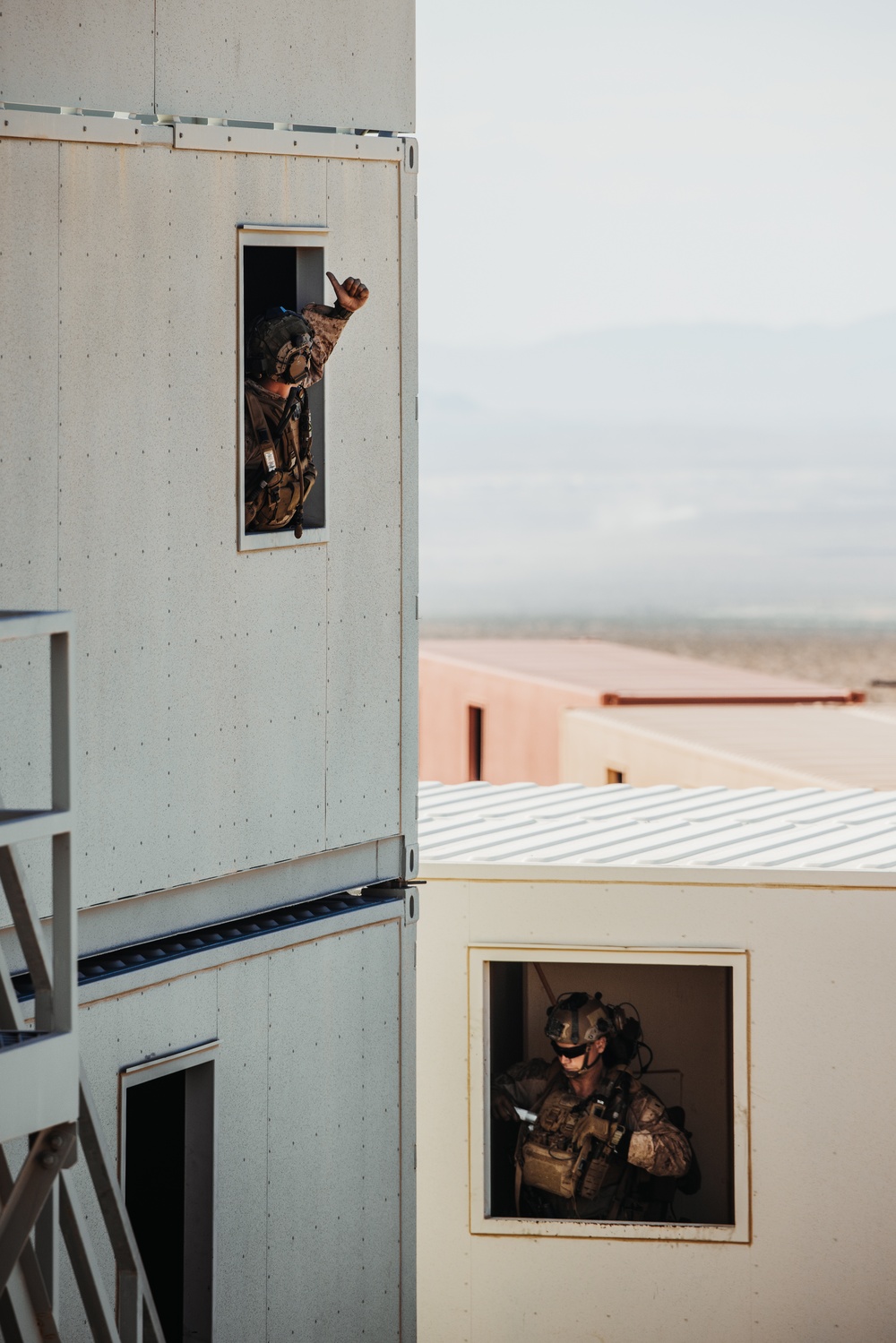 Marines with 3/5 conduct urban raid attacks at Range 220 during AFX