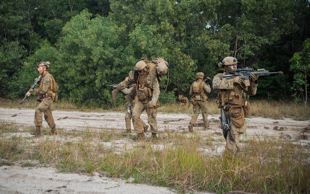 MRF-D 24.3: Golf Co., 2nd Bn., 5th Marines (Rein.) rehearses platoon operations in Tully