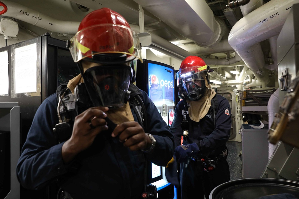 ATLANTIC OCEAN (Aug. 7, 2024) Sailors assigned to the Arleigh Burke-class guided-missile destroyer USS Jason Dunham (DDG 109), prepare for General Quarters during Composite Training Unit Exercise (COMPTUEX).