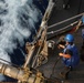 ATLANTIC OCEAN (Aug. 1, 2024) Sailors assigned to the Arleigh Burke-class guided-missile destroyer USS Jason Dunham (DDG 109), prepare a breakaway line during a replenishment-at-sea while underway for Composite Training Unit Exercise (COMPTUEX)