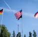 German, United States and Rheinland-Pfalz flags