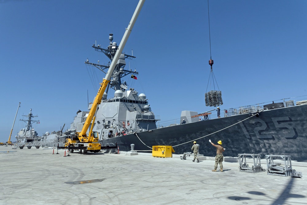 First Dual-ship Operations at Naval Weapons Station Seal Beach Ammunition Pier