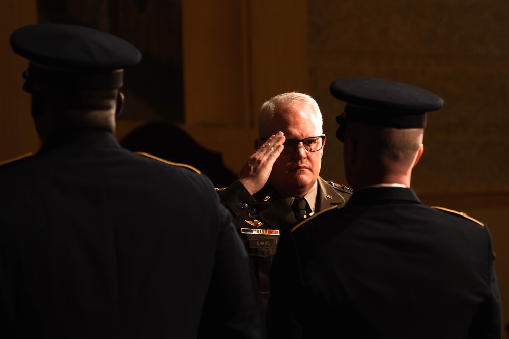 Lt. Gen. John R. Evans, Jr. retires from the U.S. Army after 36 years of service.