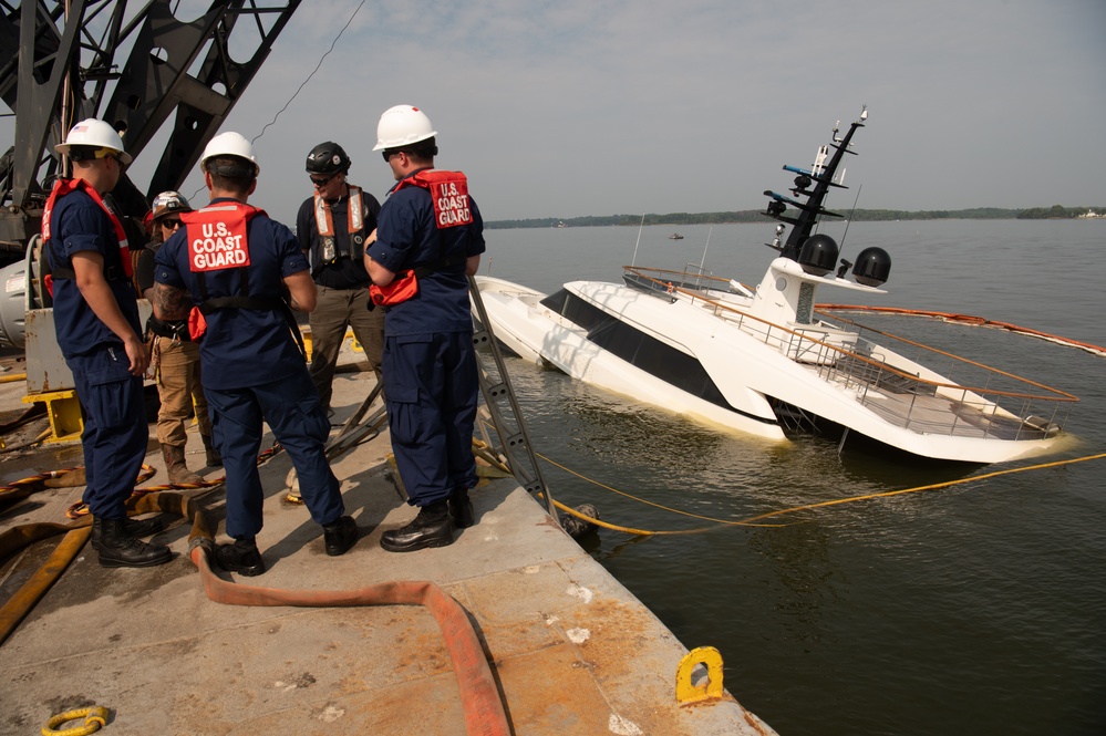 Coast Guard, partner agencies monitor salvage of yacht Lovebug