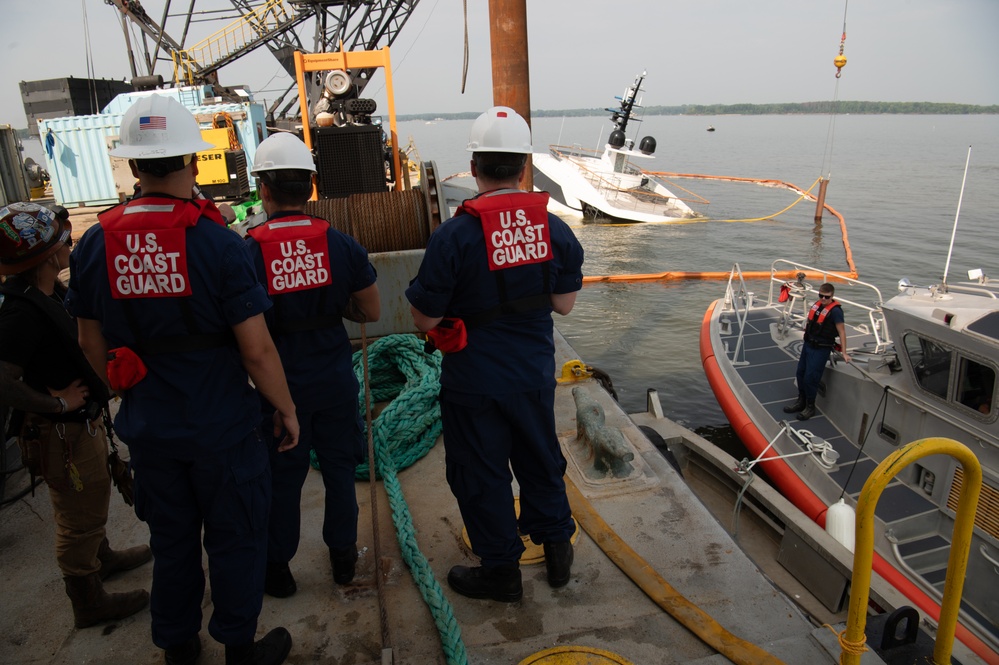 Coast Guard, partner agencies monitor salvage of yacht Lovebug