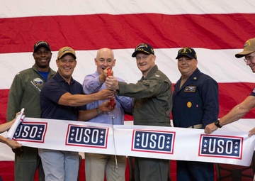 USS Gerald R. Ford (CVN 78) holds ribbon cutting for new USO spaces