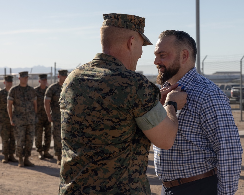 MCAS Yuma awards retired U.S. Marine Corps Master Sgt. Matthew Danque for El Centro expansion project success