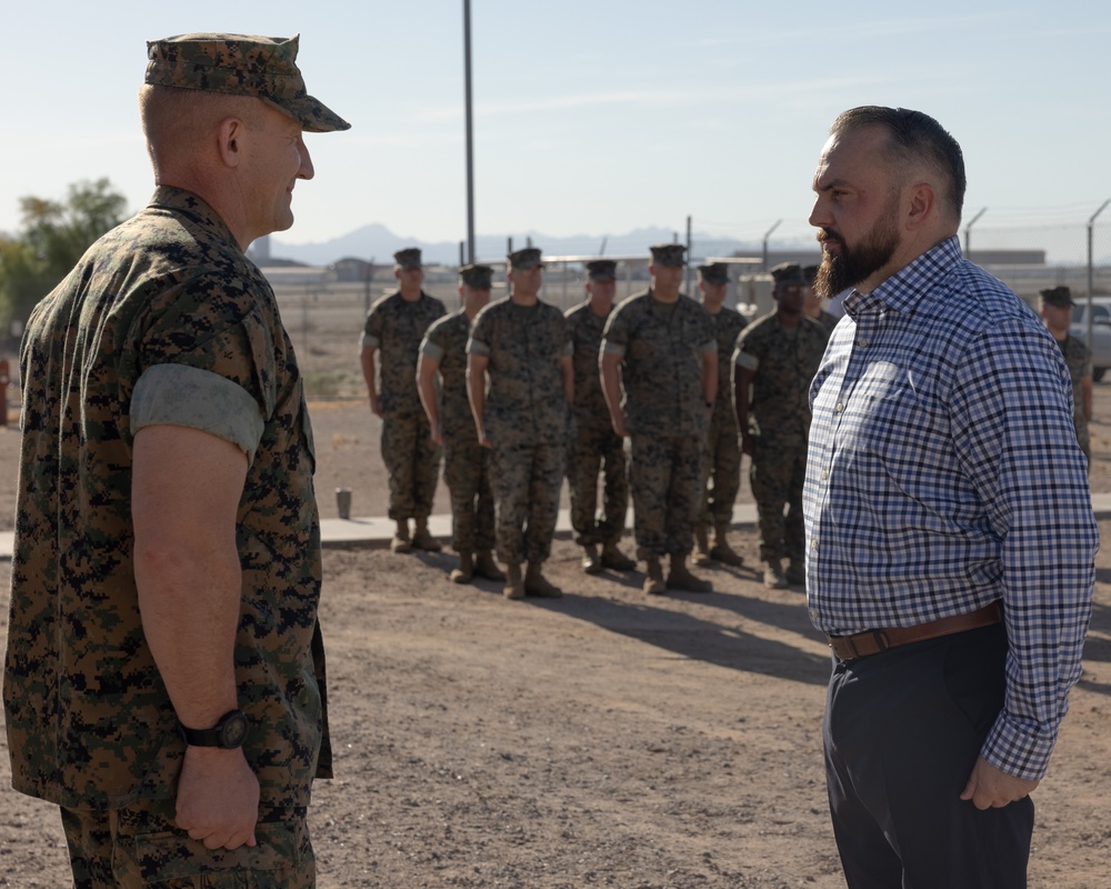 MCAS Yuma awards retired U.S. Marine Corps Master Sgt. Matthew Danque for El Centro expansion project success