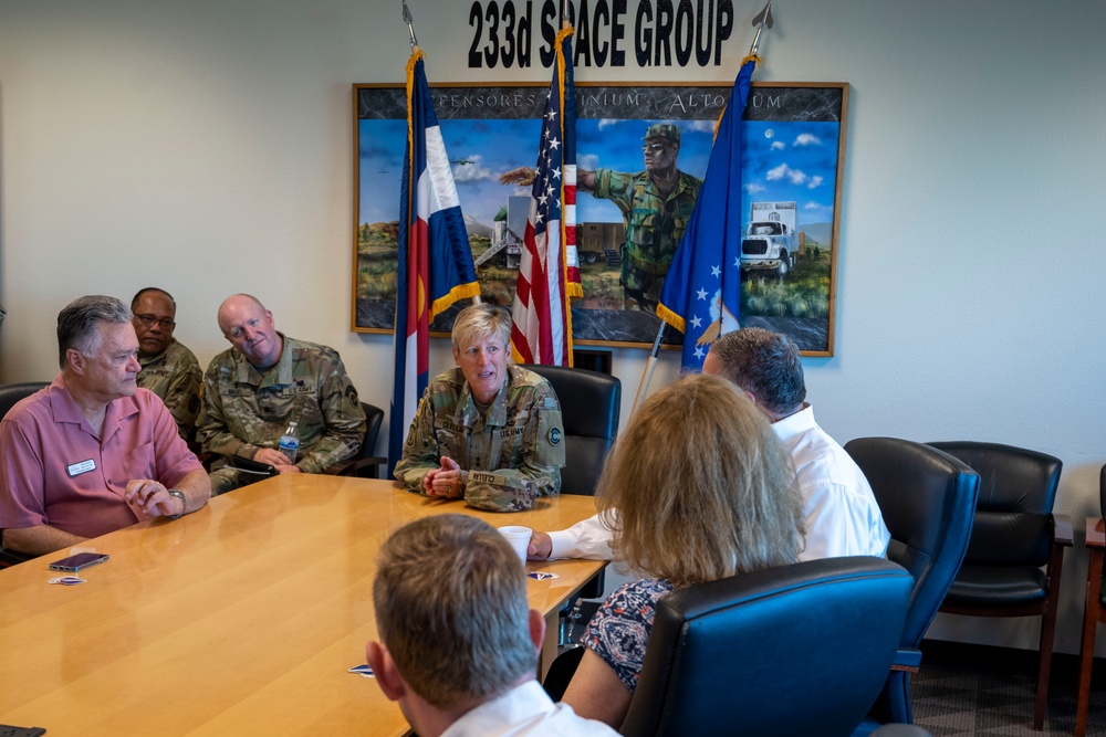 TAG of Colorado U.S. Army Maj. Gen. Laura Clellan facility tour of 233rd Space Group