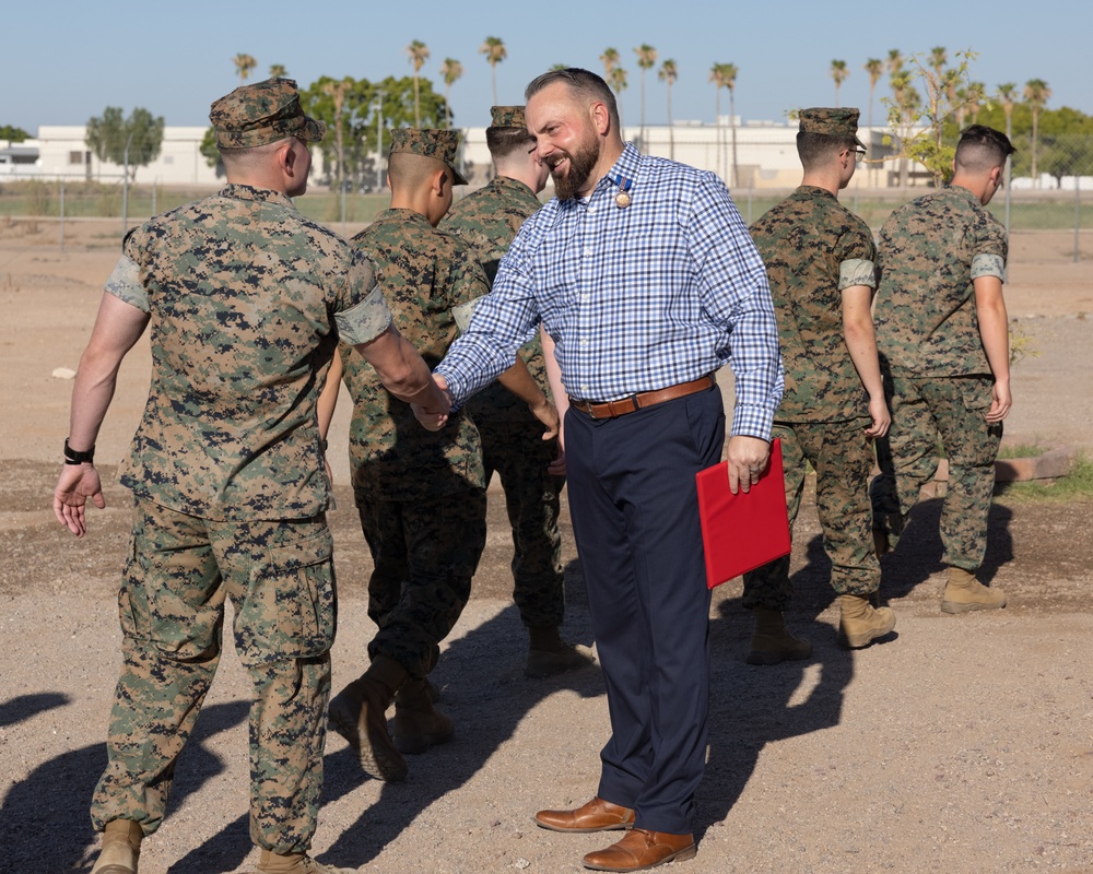 MCAS Yuma awards retired U.S. Marine Corps Master Sgt. Matthew Danque for El Centro expansion project success