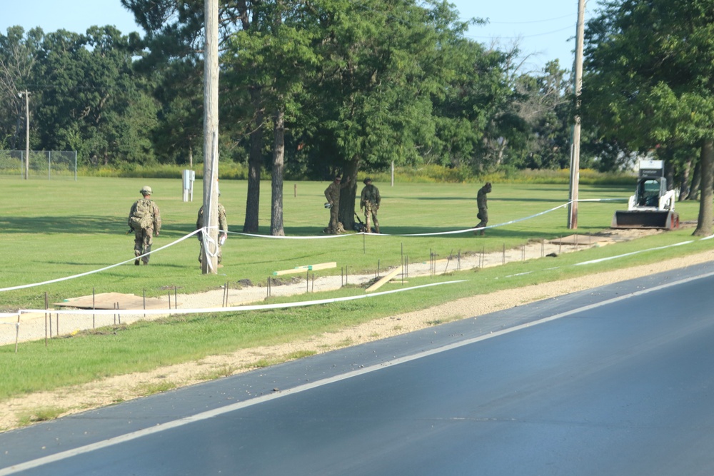 Soldiers with 612th Engineer Detachment complete Fort McCoy sidewalk troop project during CSTX 86-24-02