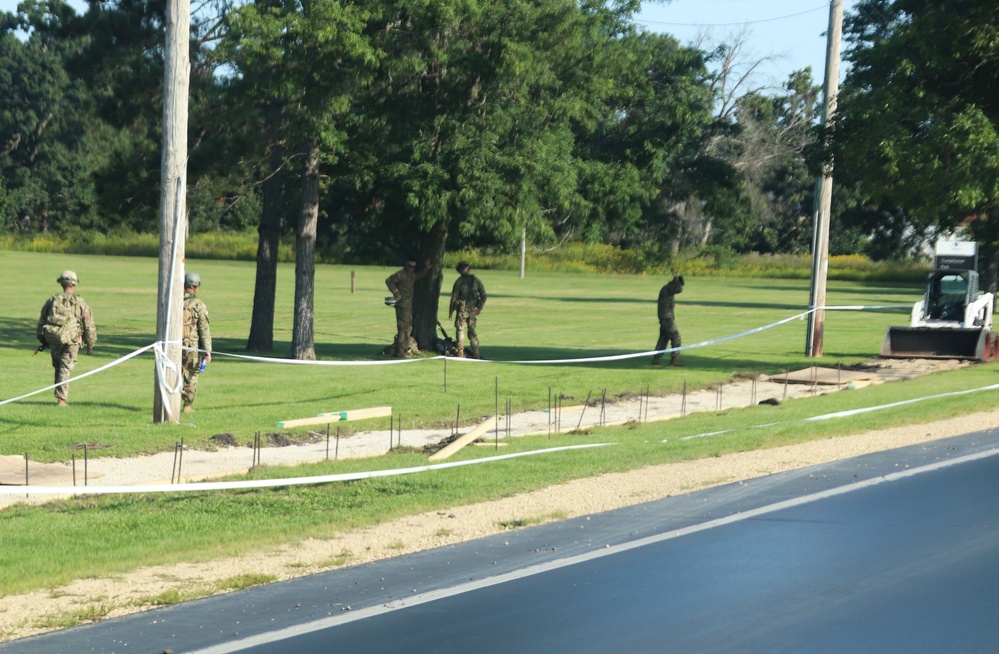 Soldiers with 612th Engineer Detachment complete Fort McCoy sidewalk troop project during CSTX 86-24-02