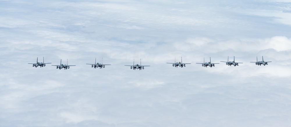 Travis KC-10 aircrew refuels F-15E Strike Eagles