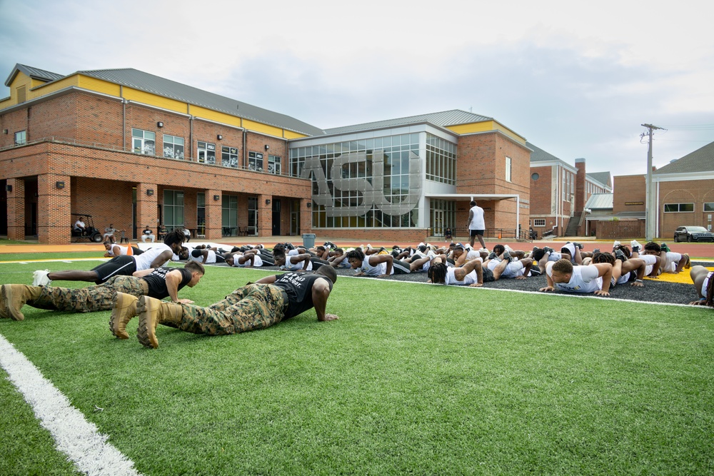 Alabama State University Football and Marines