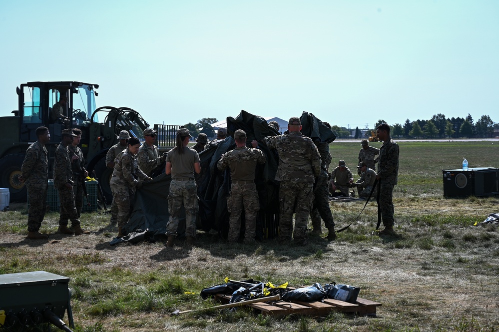 123rd and 156th Contingency Response Group prepares their camp for redeployment during Exercise Northern Strike 24-2