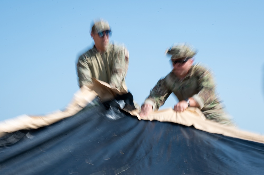 123rd and 156th Contingency Response Group prepares their camp for redeployment during Exercise Northern Strike 24-2