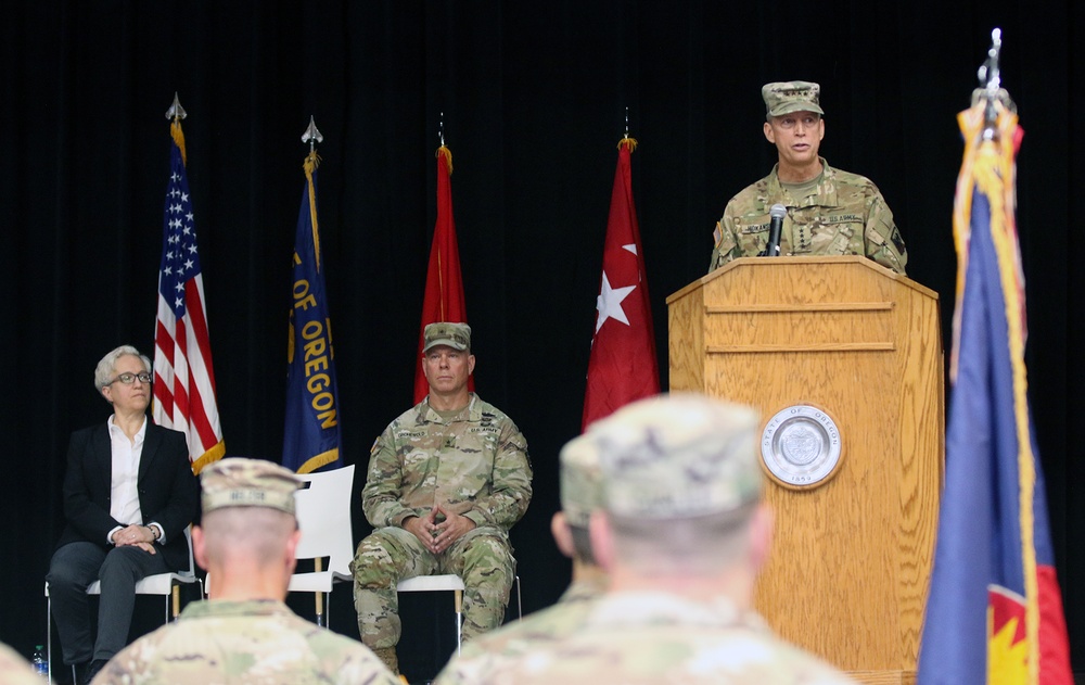 Oregon National Guard Soldiers Participate in Mobilization Ceremony Ahead of Deployment to the Balkans