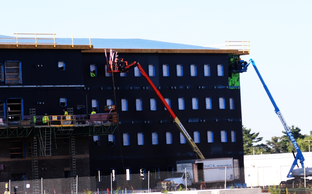 Fiscal year 2023-funded barracks project construction operations at Fort McCoy in August 2024