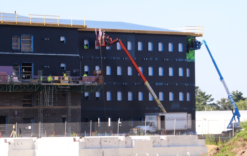 Fiscal year 2023-funded barracks project construction operations at Fort McCoy in August 2024