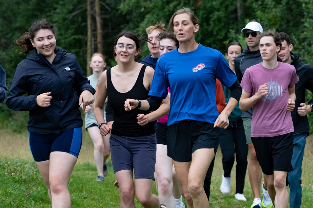 All Guard Marathon Team visits Eagle River High School cross country athletes