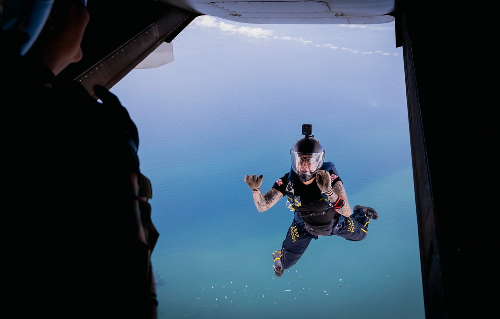 Navy Parachute Team Jumps into Pacific Airshow Gold Coast Australia 2024