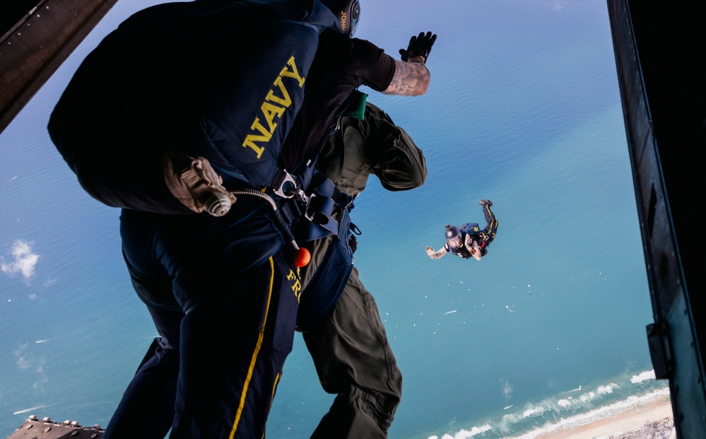 Navy Parachute Team Jumps into Pacific Airshow Gold Coast Australia 2024