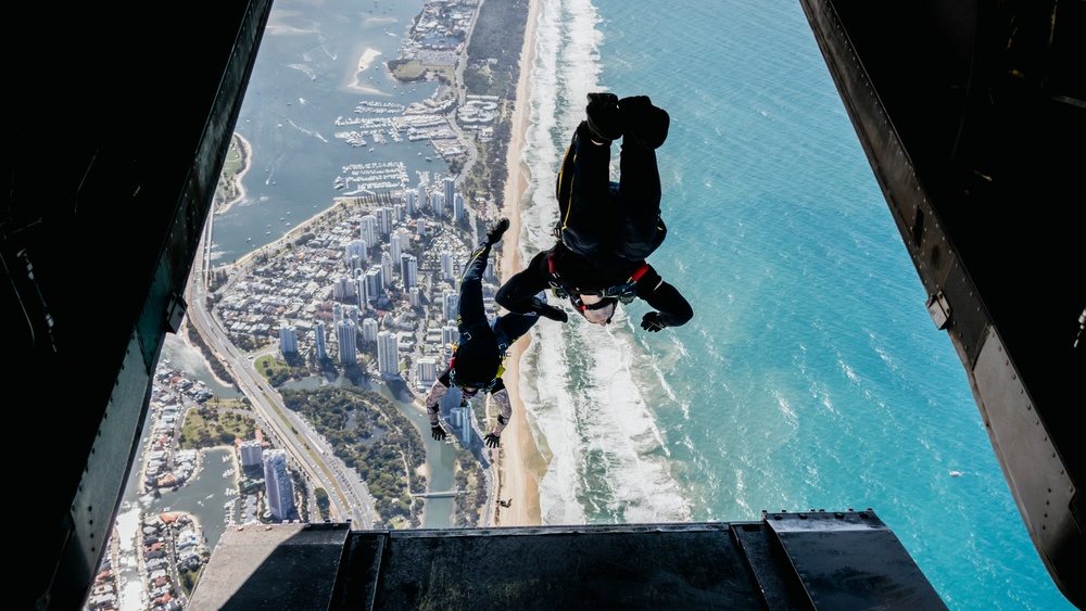 Navy Parachute Team Jumps into Pacific Airshow Gold Coast Australia 2024