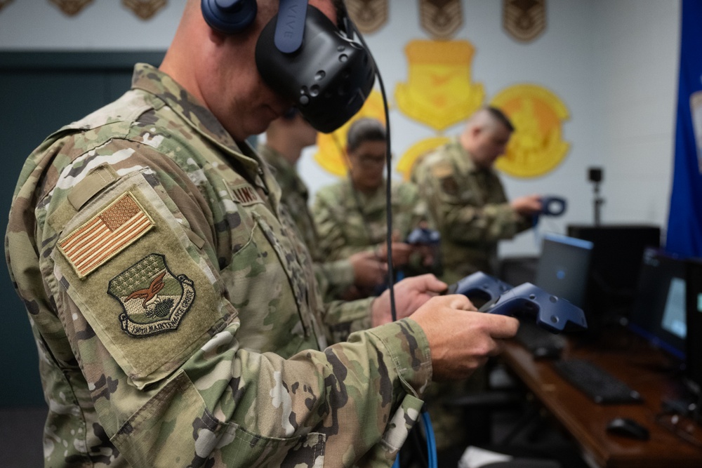 Airman use virtual reality to remain ready to go