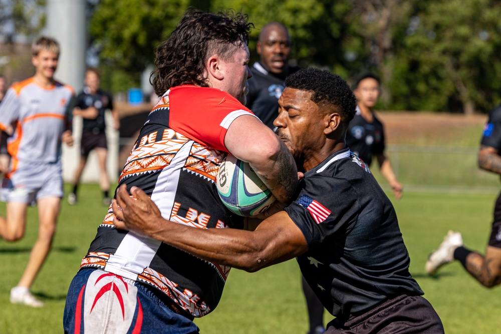 MRF-D 24.3 Marines play rugby against All Nations Rugby Team