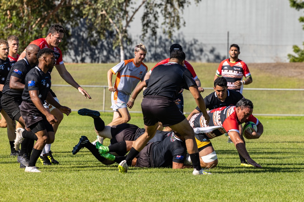 MRF-D 24.3 Marines play rugby against All Nations Rugby Team